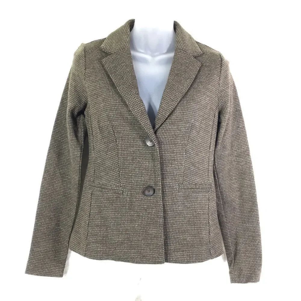 j. jill brown wool blazer suit jacket coat lapel